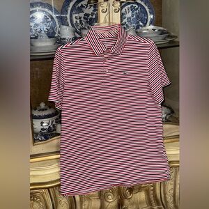 Vineyard Vines Performance Polo shirt youth XL 18 boys red white & blue striped